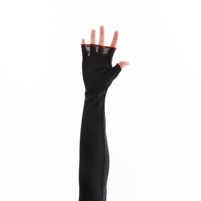 FINGERLESS GLOVES | BLACK & RED