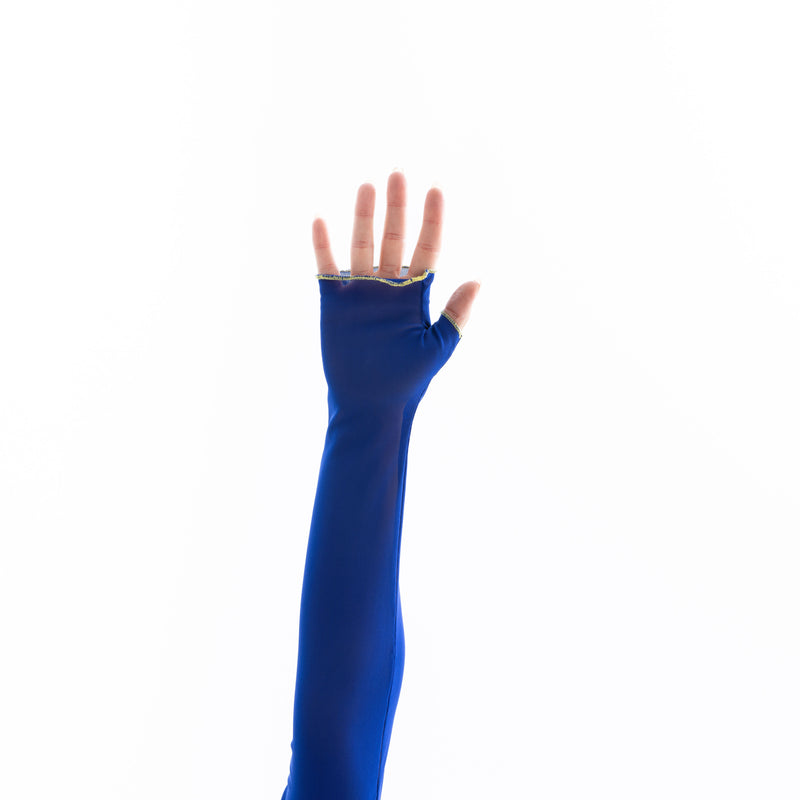 FINGERLESS GLOVES | NAVY BLUE & YELLOW