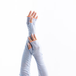 FINGERLESS GLOVES | SKY BLUE & ORANGE