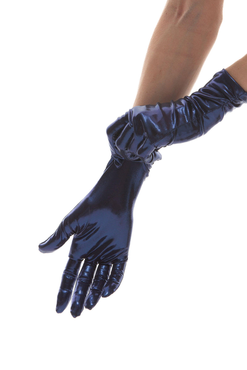 SHORT GLOVES | METALLIC BLUE - KUKHTA ATELIER