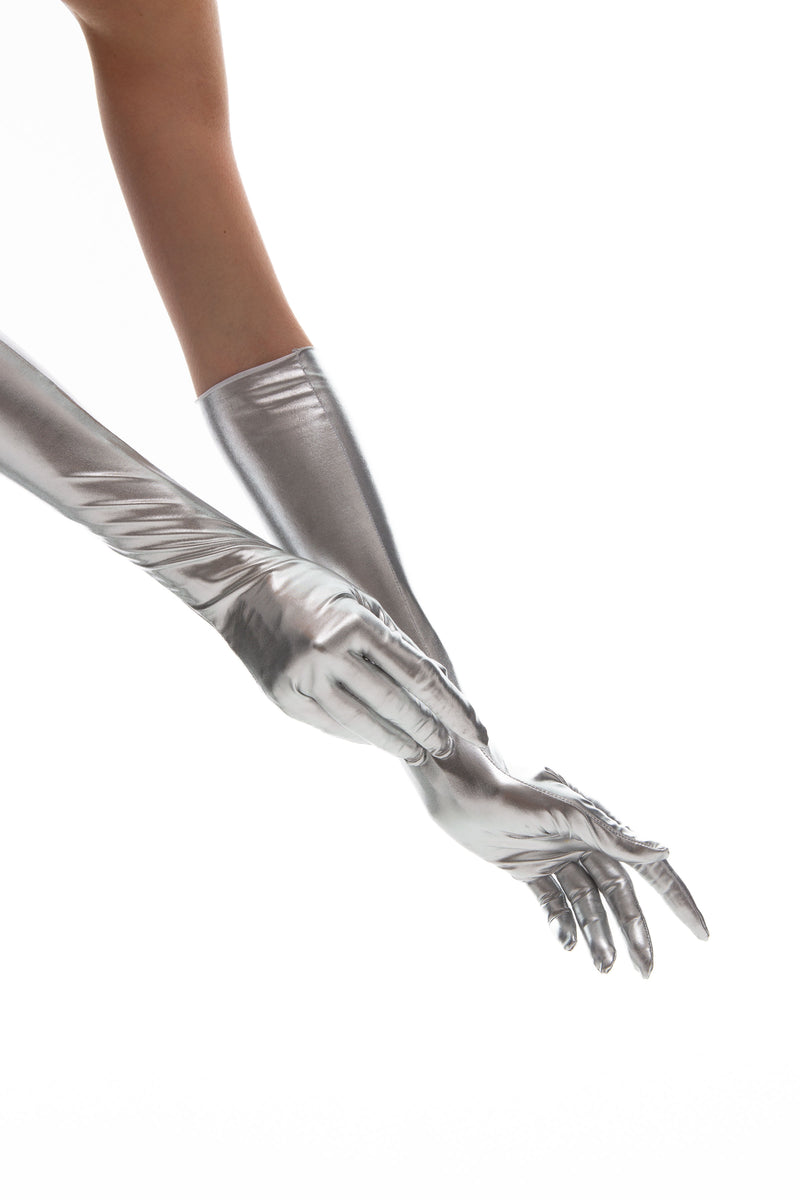 LONG GLOVES | FOIL SILVER - KUKHTA ATELIER