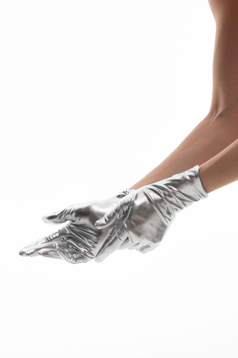 SHORT GLOVES | FOIL SILVER - KUKHTA ATELIER