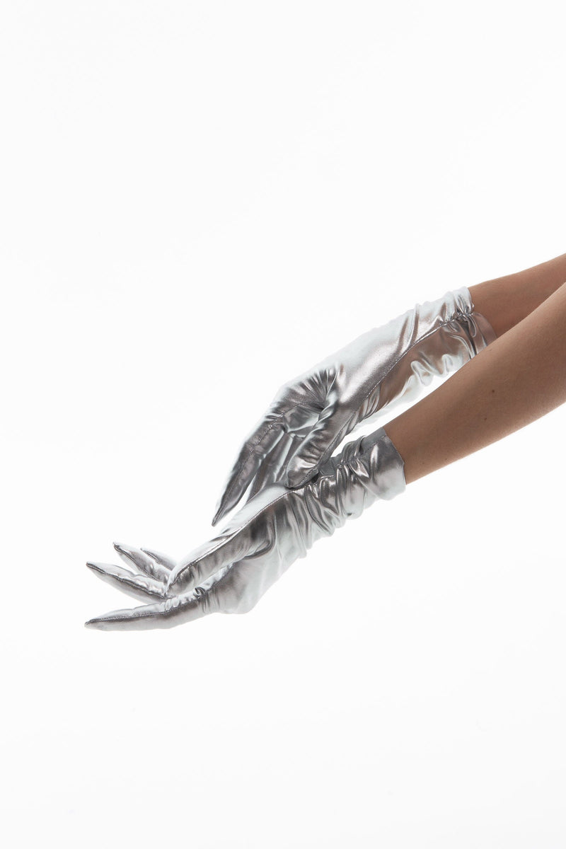 SHORT GLOVES | FOIL SILVER - KUKHTA ATELIER