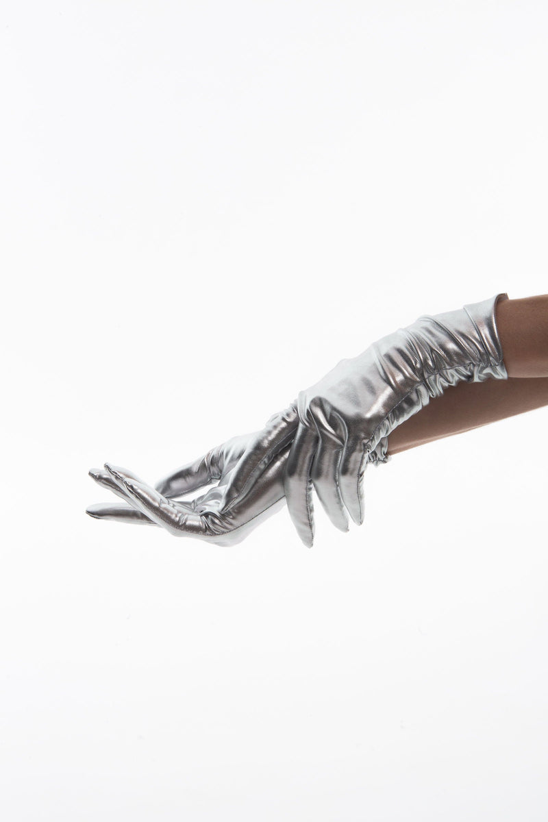 SHORT GLOVES | FOIL SILVER - KUKHTA ATELIER