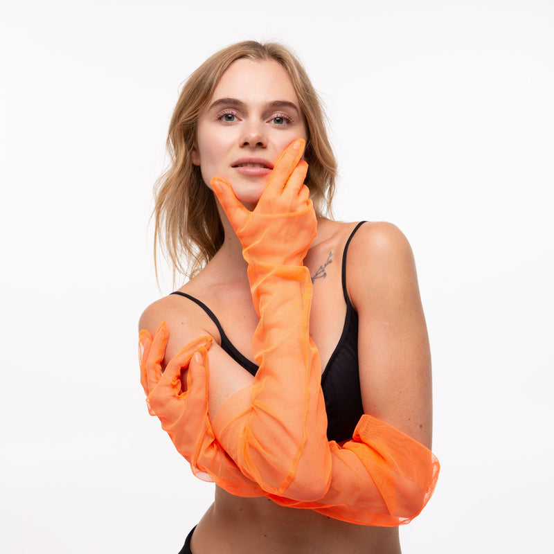 LONG GLOVES | NEON ORANGE - KUKHTA ATELIER