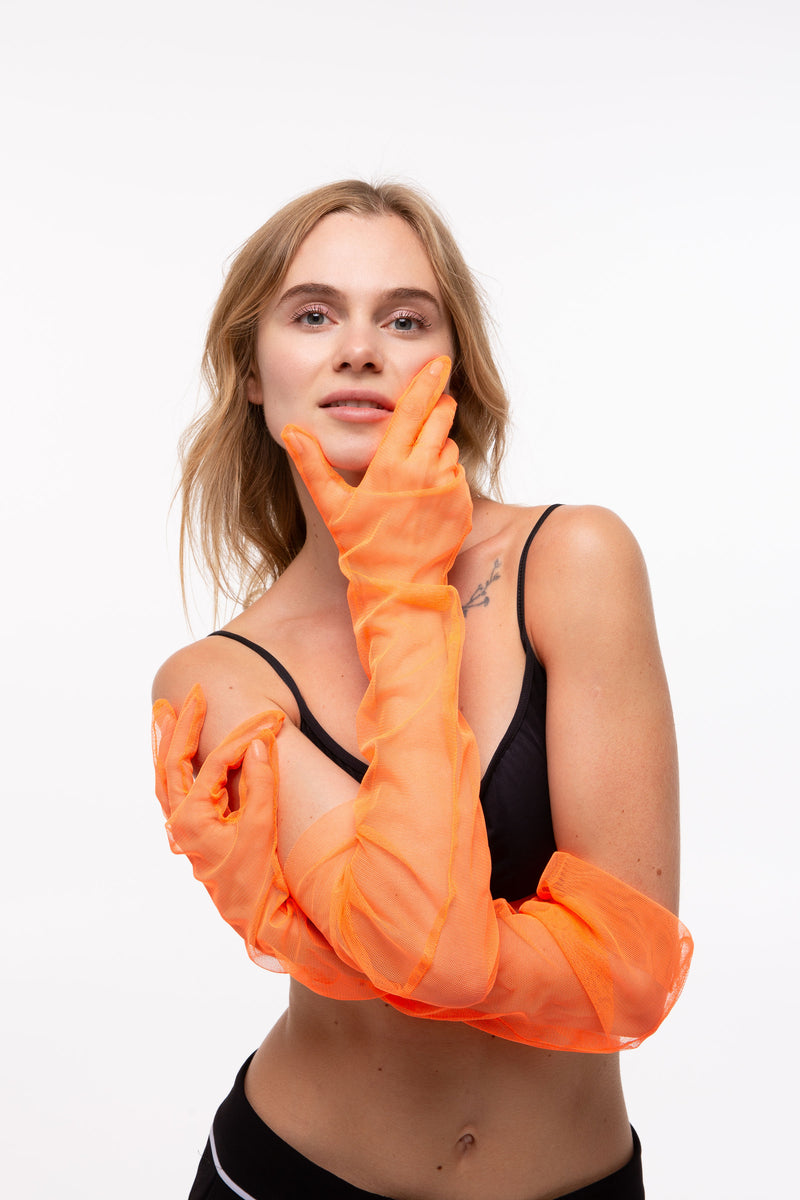 LONG GLOVES | NEON ORANGE - KUKHTA ATELIER