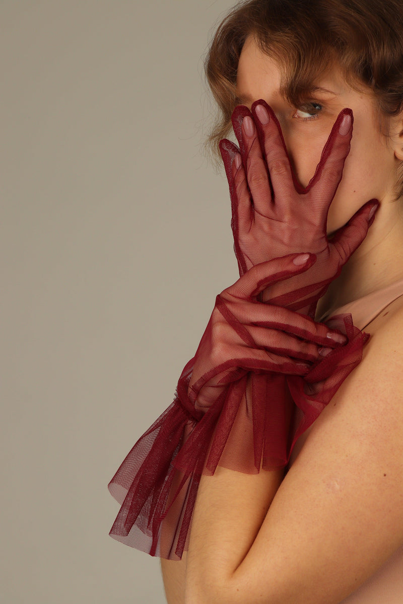 SHORT GLOVES | BURGUNDY - KUKHTA ATELIER