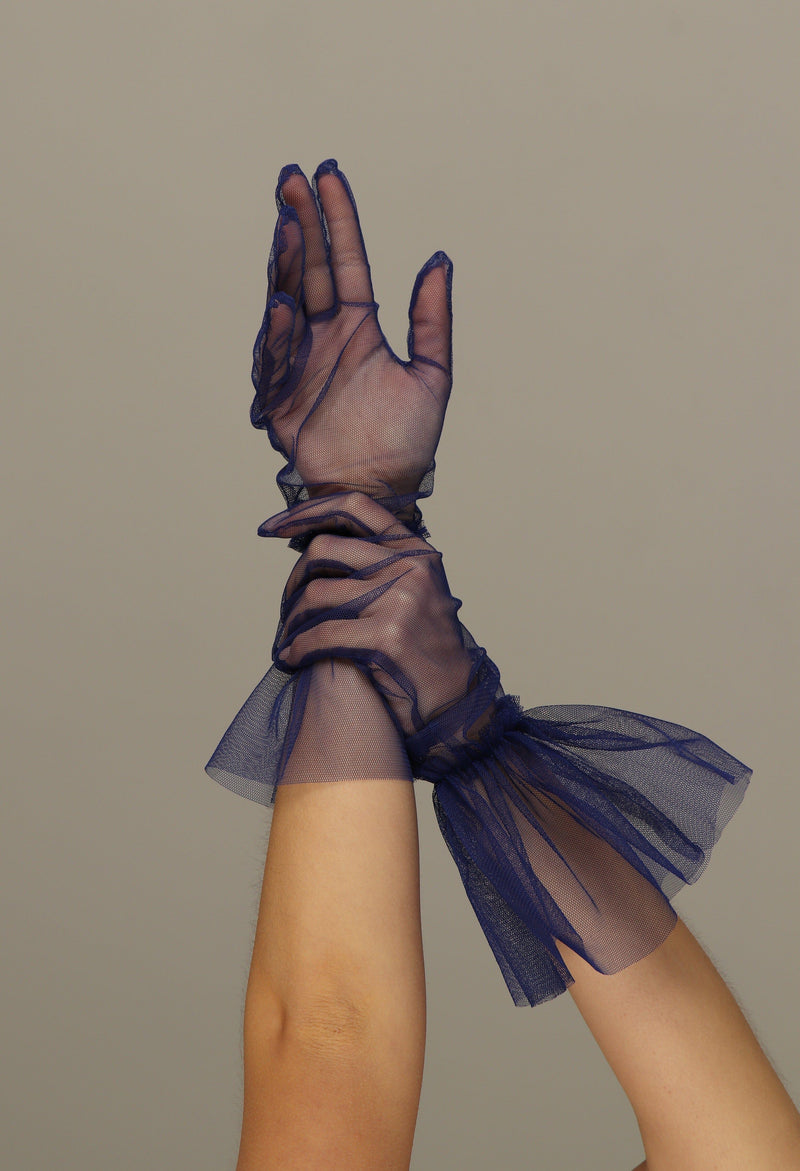 SHORT GLOVES | NAVY BLUE - KUKHTA ATELIER